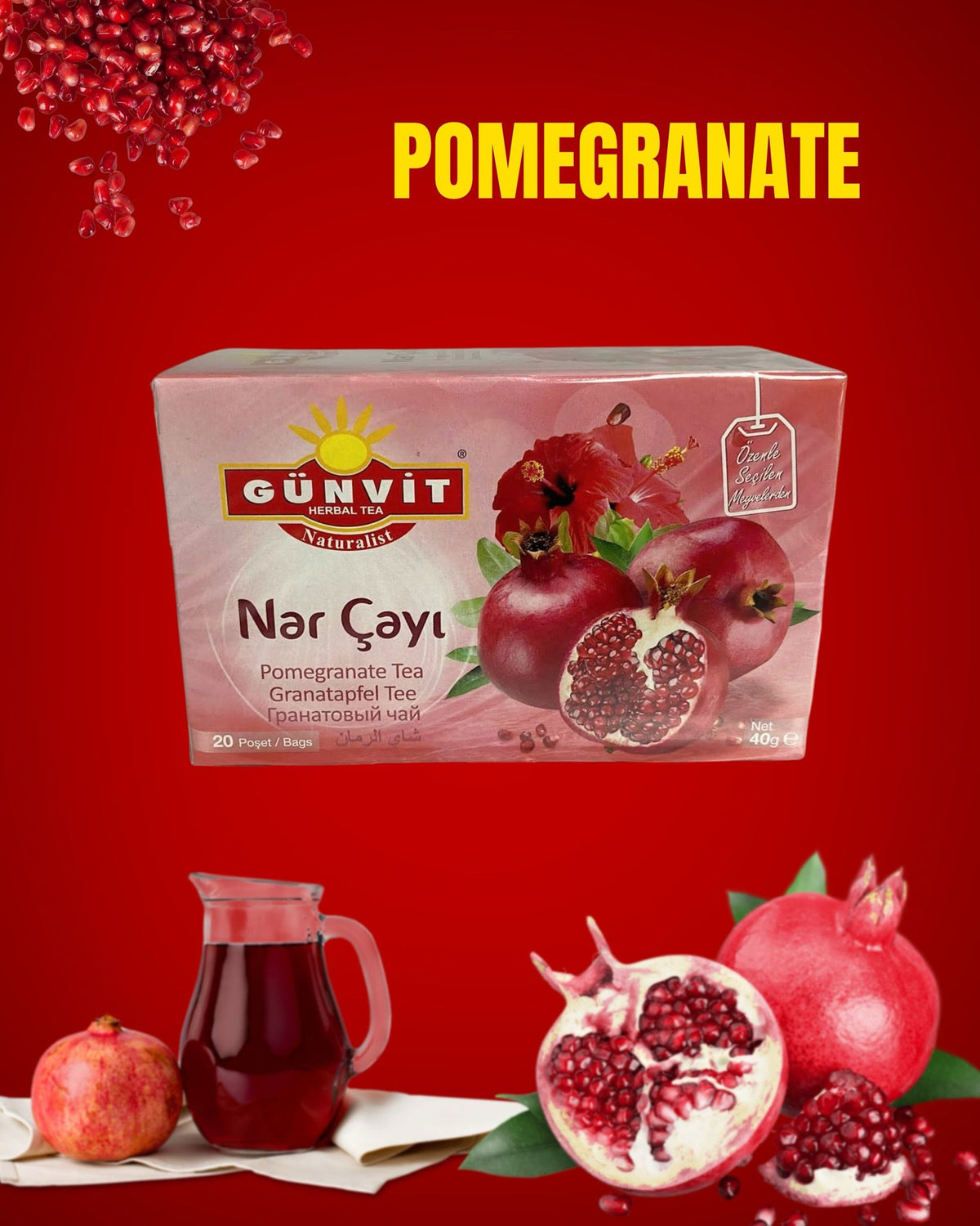 Pomegranate Tea Form 40g, 20 Filter Bags